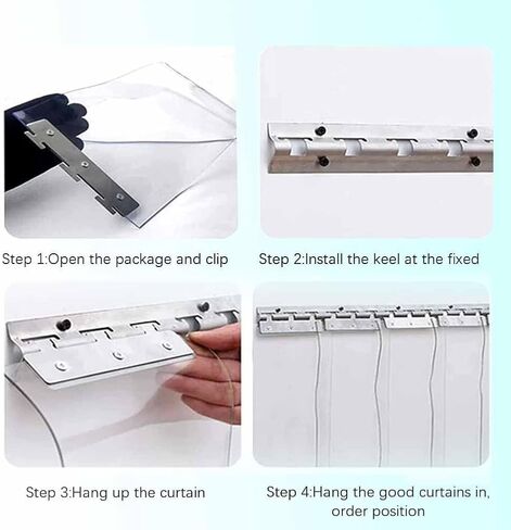 Heavy-Duty Vinyl Strip Door Curtain - 1.7mm Thick PVC Strip Curtains for Walk-in Freezers & Coolers, 210x240cm, Ideal for Residential & Commercial Use in Saudi Arabia