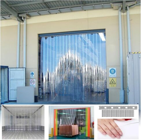 ستارة باب شريطية شفافة من مادة PVC - ستارة صناعية بلاستيكية ناعمة للحماية من الرياح والطقس - غطاء باب مرن من مادة PVC للاستخدام المنزلي والتجاري in Kuwait