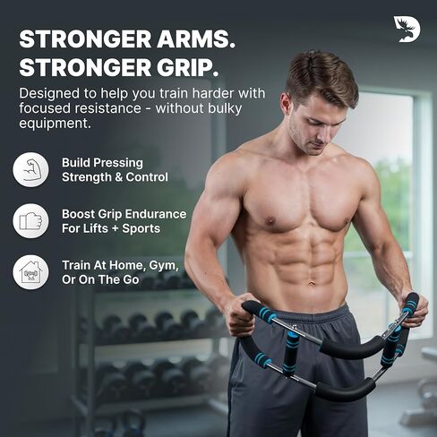 DMoose Fitness Multi Purpose Adjustable Power Twister - Chest and Arm Trainer, 3 Resistance Levels, Non-Slip Ergonomic Grip, Home Portable Biceps Strength Trainer for Men & Women in Kuwait