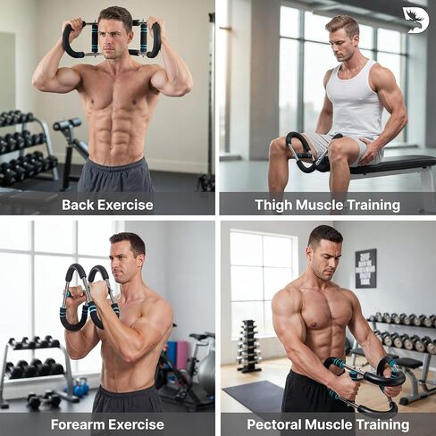 DMoose Fitness Multi Purpose Adjustable Power Twister - Chest and Arm Trainer, 3 Resistance Levels, Non-Slip Ergonomic Grip, Home Portable Biceps Strength Trainer for Men & Women in Kuwait