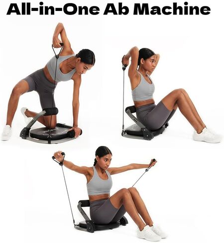 Ab Machine for Home Gym, Abs Workout Equipment for Sit Up Exercise, Ab Trainer Machine with Resistance Bands, Abdominal Exercise Equipment for All Ages in Saudi Arabia