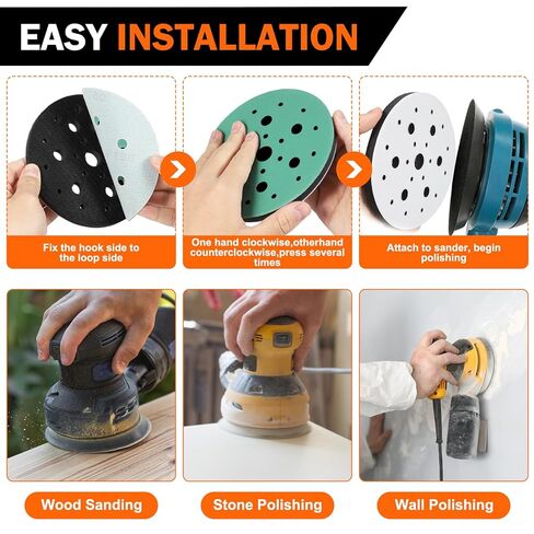 4 قطع من وسادات الواجهة، 6 بوصة 25 فتحة خطاف وحلقة إسفنجية ناعمة وسادة دعم عازلة، وسادة تلميع لتلميع الأعمال الخشبية للسيارات in Kuwait