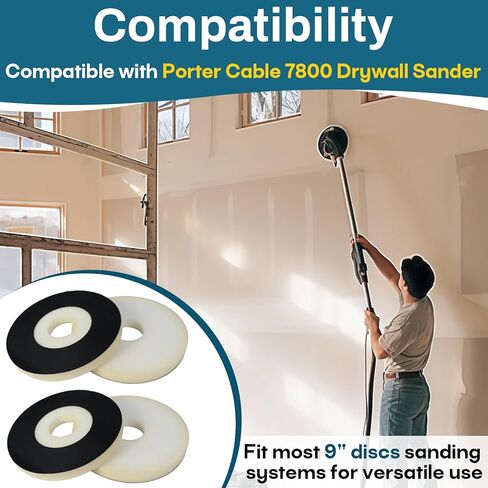 4-Pack 9" Discs Sanding Backup Pads Compatible with Porter Cable 7800 Drywall Sander, Fits Most 9" Discs Sanding Tools, Foam Backed for Durability and Reusable Disc Use in Kuwait