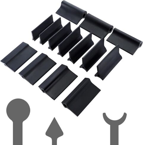 14 قطعة من وسادة التلميع المطاطية ذات الخطوط المرنة، كتلة صنفرة مقعرة محدبة، حامل ورق الصنفرة، أدوات النجارة، كتلة طحن محيطية مزدوجة لنحت الخشب والحرف اليدوية (مطاط أسود) in Kuwait