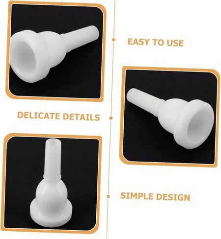 Tuba Mouthpiece Replacement Accessory, Plastic Musical Mouthpiece with 39mm Large and 13mm Small Diameter, White Upright Key Design for Beginner Tuba Practice and Performance in Saudi Arabia