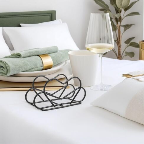 حامل مناديل معدني من Cabilock قطعتين على شكل قلب، موزع مناديل حديدية عمودية، رف تخزين المناشف الورقية لطاولة المطبخ وطاولة المطاعم in Kuwait