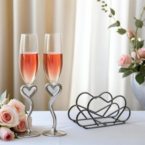 حامل مناديل معدني من Cabilock قطعتين على شكل قلب، موزع مناديل حديدية عمودية، رف تخزين المناشف الورقية لطاولة المطبخ وطاولة المطاعم in Kuwait