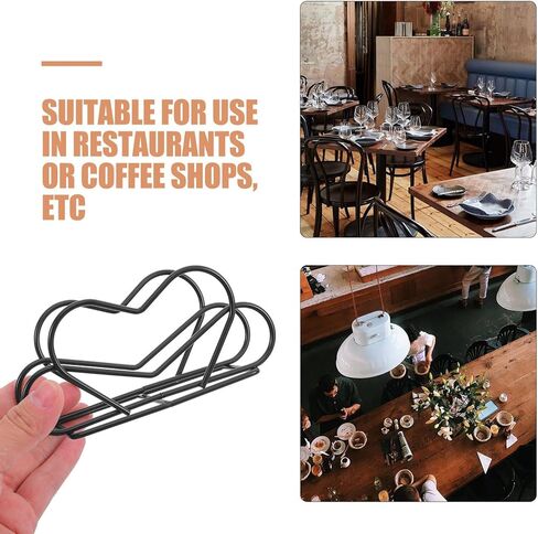 حامل مناديل معدني من Cabilock قطعتين على شكل قلب، موزع مناديل حديدية عمودية، رف تخزين المناشف الورقية لطاولة المطبخ وطاولة المطاعم in Kuwait