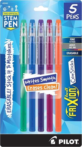 Pilot, FriXion ColorSticks Erasable Gel Ink Pens, Fine Point 0.7 mm, Tub of 36, Assorted Colors in Saudi Arabia