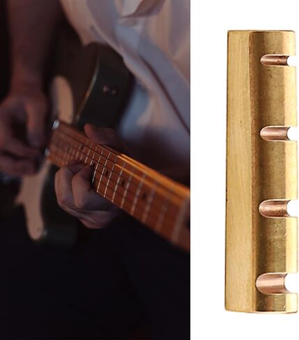 4-String Slotted Electric Bass Brass Nut Bass Guitar Brass Nut Up Saddle Electric Bass Pre-Slotted Nut Replacement Parts in Saudi Arabia