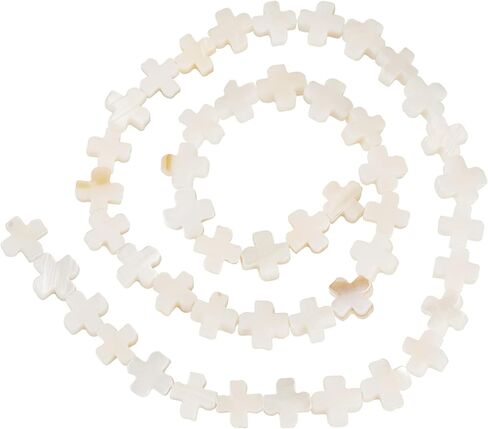 Beadthoven 30pcs Gemstone Cross Beads Small Stone Cross Spacer Beads Healing Crystal Jesus Crucifix Beads Natural Synthetic Gemstone Beads for Jewelry Making Necklace Bracelet Easter Beads Supplies in Kuwait