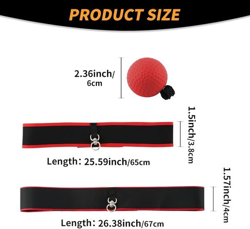 Boxing Reflex Ball Headband Set - Includes 4 Different Boxing Balls, 2 Adjustable Headbands, 4pcs Spare Ropes and 2pcs Protective Gloves, for Adults Boxings Equipment in Kuwait