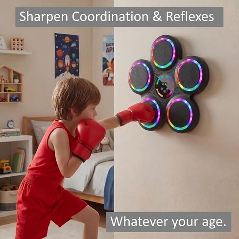 Smart Musical Boxing Machine with 2 Pairs of Gloves - 2026 Upgraded Music Box Machine for Kids & Adults, Wall Mounted Bluetooth Rhythm Punching Trainer, Home Fitness Gift in Saudi Arabia