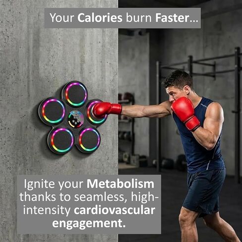 Smart Musical Boxing Machine with 2 Pairs of Gloves - 2026 Upgraded Music Box Machine for Kids & Adults, Wall Mounted Bluetooth Rhythm Punching Trainer, Home Fitness Gift in Saudi Arabia