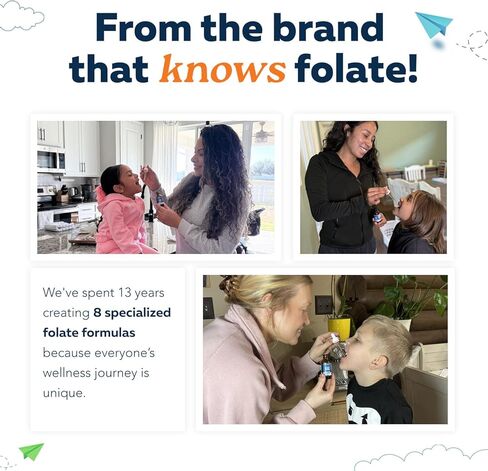 Organic FolinicActive Kids - Folinic Acid + B12, B6 & B2 Cofactors - Gentle Methylation Support for Mood, Energy & Cognition, Age Adjustable Dosing for Kids 1-18, Non GMO, Vegan, Berry Flavor (60mL) in Saudi Arabia