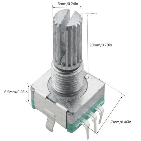 5PCS EC11 Rotary Encoder Code/Digital Potentiometer 20mm Plum Blossom Shaft 5 Pin with Switch for Audio Amplifier Mixer Headphones in Saudi Arabia