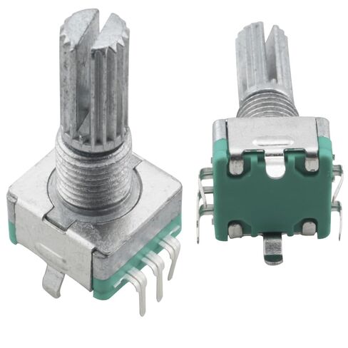 5PCS EC11 Rotary Encoder Code/Digital Potentiometer 20mm Plum Blossom Shaft 5 Pin with Switch for Audio Amplifier Mixer Headphones in Saudi Arabia