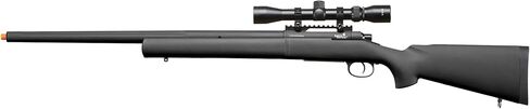 لانسر التكتيكي M24 500 FPS Bolt Action Airsoft Sniper VSR-10 مع نطاق بندقية Airsoft (ملولبة) (اللون: أسود) in Kuwait