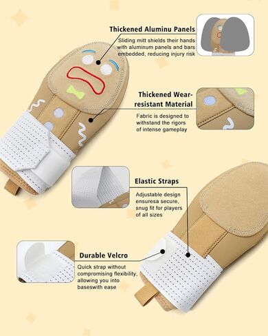 Sliding Mitt for Baseball & Softball | Youth Size for Hand Length Up to 6.5" | Fun & Protective Baseball Sliding Glove for Kids | Christmas Sports Gift for Young Players in Saudi Arabia