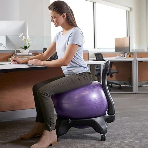 Ball Posture Chair, Yoga Ball Chair,Ergonomic Exercise Ball Chair,with Roller/Back Support,for Office,Adults/Pregnancy in Saudi Arabia