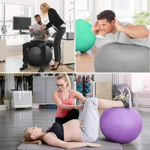 Ball Posture Chair, Yoga Ball Chair,Ergonomic Exercise Ball Chair,with Roller/Back Support,for Office,Adults/Pregnancy in Saudi Arabia