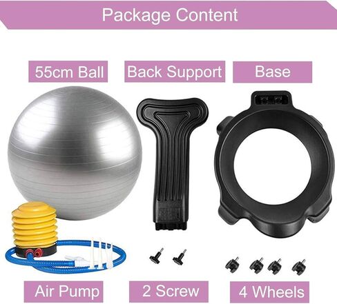 Balance Ball Posture Chair,Office Yoga Ball Chair,with Back Support,Ergonomic Exercise Ball Chair, for Adults/Pregnancy in Saudi Arabia