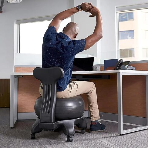 Balance Ball Posture Chair,Office Yoga Ball Chair,with Back Support,Ergonomic Exercise Ball Chair, for Adults/Pregnancy in Saudi Arabia