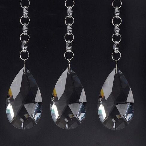 10 Pieces Crystal Chandelier Prisms Balls Glass Lighting Pendant Hanging Decoration with Stainless Metal Rings Suitable for Home Decoration Weddings B, 38mm in Kuwait