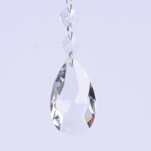 10 Pieces Crystal Chandelier Prisms Balls Glass Lighting Pendant Hanging Decoration with Stainless Metal Rings Suitable for Home Decoration Weddings B, 38mm in Kuwait