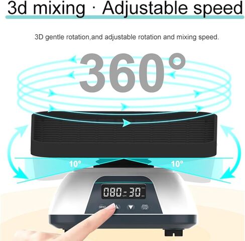 SK-3D Laboratory Shaker, Digital Display Oscillator Orbital Shaker, 10-80RPM Speed Adjustable, 10° Tilt Angle Vibration Table, 1min-8h Timing Setting, for Chemical Science Research in Kuwait