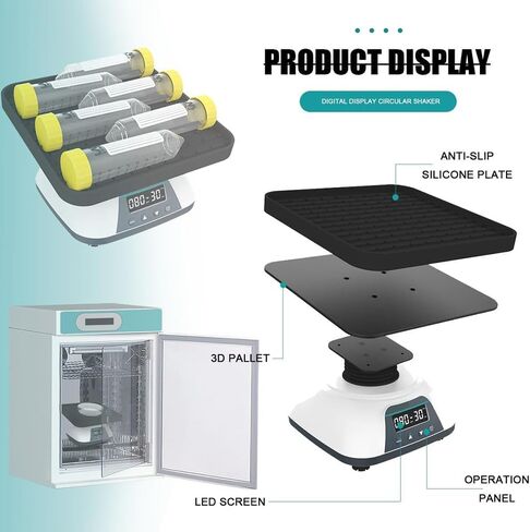 SK-3D Laboratory Shaker, Digital Display Oscillator Orbital Shaker, 10-80RPM Speed Adjustable, 10° Tilt Angle Vibration Table, 1min-8h Timing Setting, for Chemical Science Research in Kuwait