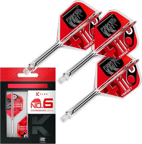 Target Darts K-Flex Game Over، اضغط على Start & You Win No.6 - حزمة من 3 رحلات وأعمدة رمي السهام المتكاملة، نظام جذعي مصبوب الكل في واحد، أطوال قصيرة ومتوسطة ومتوسطة، ملحق Pro Dart in Kuwait
