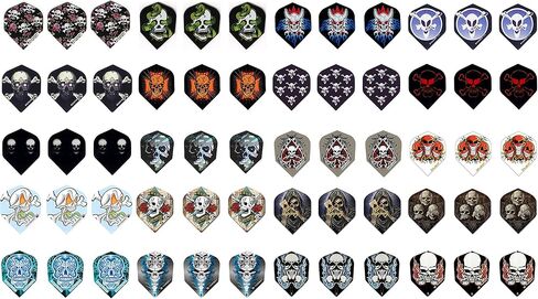 5 Sets (15 Pieces) of Skulls Standard Wide Size Dart Flights - Assorted Designs in Saudi Arabia