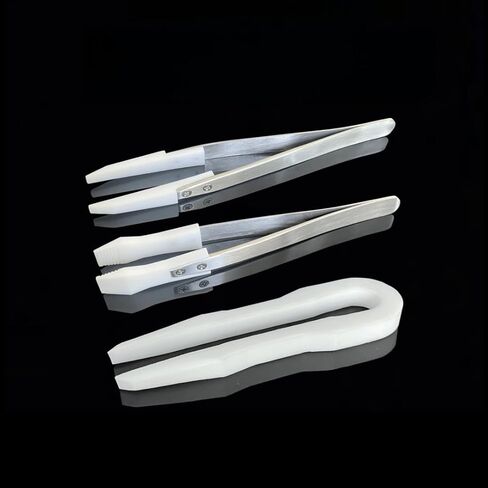 ملاقط PTFE، ملاقط رقاقة السيليكون المصنوعة من الفولاذ المقاوم للصدأ والتيفلون، مقاومة لدرجات الحرارة العالية (نوع الخادم 100 مم، الطراز*الطول) in Kuwait