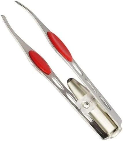 ملقط فضي مع ضوء LED لإزالة الشعر، أداة مكياج، ملاقط رموش الحواجب، ماكينة تشذيب الرموش، ماكينة تشذيب دائرية، أدوات الحواجب، ملاقط الشعر، ملقط ملقط، ملقط للنساء in Saudi Arabia