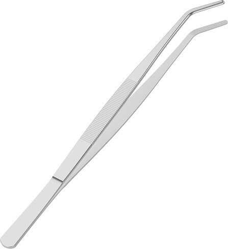 10.6 Inch Stainless Steel Tweezers, Curved Round Blunt Serrated Tip, Aquarium Tweezer, 3/64 Inch Thickness Stainless Steel, Multipurpose Daily Garden Home Lab Craft Repairing Tool in Saudi Arabia