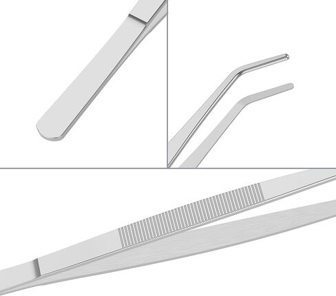 10.6 Inch Stainless Steel Tweezers, Curved Round Blunt Serrated Tip, Aquarium Tweezer, 3/64 Inch Thickness Stainless Steel, Multipurpose Daily Garden Home Lab Craft Repairing Tool in Saudi Arabia