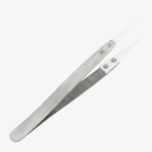 Ceramic Tweezer Stainless Steel Tweezes Non-Conductive High Temperature Resistance 3000 Degrees Fine Point Tweezer for Precision Electrical Operation in Saudi Arabia