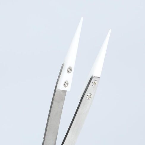 Ceramic Tweezer Stainless Steel Tweezes Non-Conductive High Temperature Resistance 3000 Degrees Fine Point Tweezer for Precision Electrical Operation in Saudi Arabia