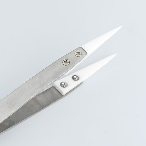 Ceramic Tweezer Stainless Steel Tweezes Non-Conductive High Temperature Resistance 3000 Degrees Fine Point Tweezer for Precision Electrical Operation in Saudi Arabia