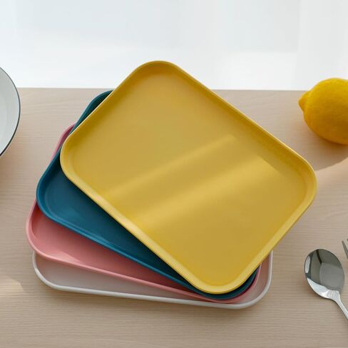 مجموعة أطباق التخييم من البولي بروبلين مكونة من 4 قطع - صواني تقديم مستطيلة لتناول الطعام في الهواء الطلق، والنزهات، والمركبات الترفيهية والاستخدام المنزلي - أطباق خفيفة الوزن وقابلة للتكديس وغير قابلة للكسر، مثالية للمقبلات والوجبات الخفيفة والسوشي والفو in Kuwait