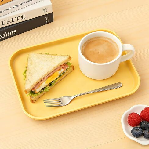 مجموعة أطباق التخييم من البولي بروبلين مكونة من 4 قطع - صواني تقديم مستطيلة لتناول الطعام في الهواء الطلق، والنزهات، والمركبات الترفيهية والاستخدام المنزلي - أطباق خفيفة الوزن وقابلة للتكديس وغير قابلة للكسر، مثالية للمقبلات والوجبات الخفيفة والسوشي والفو in Kuwait