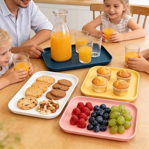 مجموعة أطباق التخييم من البولي بروبلين مكونة من 4 قطع - صواني تقديم مستطيلة لتناول الطعام في الهواء الطلق، والنزهات، والمركبات الترفيهية والاستخدام المنزلي - أطباق خفيفة الوزن وقابلة للتكديس وغير قابلة للكسر، مثالية للمقبلات والوجبات الخفيفة والسوشي والفو in Kuwait