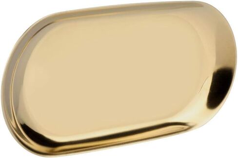 Fdit Nordic Style Stainless Steel Storage Tray, Cosmetic Jewelry Organizer with Mirror Polishing Elegant Desk Plate for Bathroom Vanity Kitchen Countertop Decor (Golden L) in Saudi Arabia