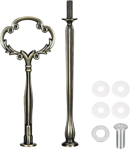 1 Set Cake Tray Stand Handle Cupcake Dessert Plate Hardware Fitting Holder Rod Stand Handle for Cake Stand Wedding Party, 2-Tiers Flower Bronze in Saudi Arabia