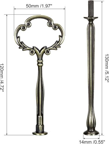 1 Set Cake Tray Stand Handle Cupcake Dessert Plate Hardware Fitting Holder Rod Stand Handle for Cake Stand Wedding Party, 2-Tiers Flower Bronze in Saudi Arabia