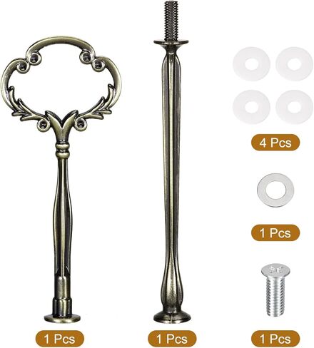 1 Set Cake Tray Stand Handle Cupcake Dessert Plate Hardware Fitting Holder Rod Stand Handle for Cake Stand Wedding Party, 2-Tiers Flower Bronze in Saudi Arabia