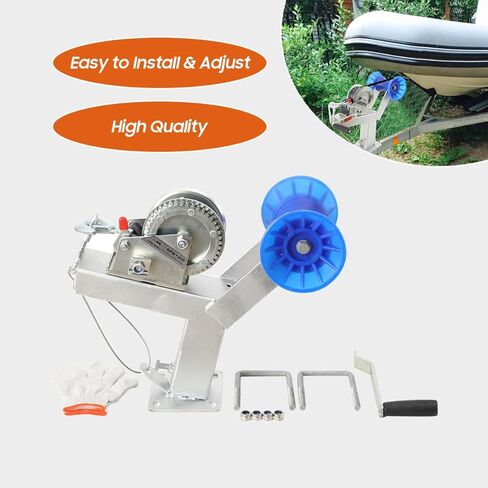 حامل ونش مقطورة القارب مع الأسطوانة يناسب 3 بوصة عرض × 4 بوصة ارتفاع مقطورة ونش مقطورة قارب قابل للتعديل للقوارب السريعة وقوارب الصيد والقوارب البخارية in Kuwait