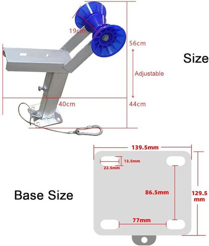 حامل ونش مقطورة القارب مع الأسطوانة يناسب 3 بوصة عرض × 4 بوصة ارتفاع مقطورة ونش مقطورة قارب قابل للتعديل للقوارب السريعة وقوارب الصيد والقوارب البخارية in Kuwait