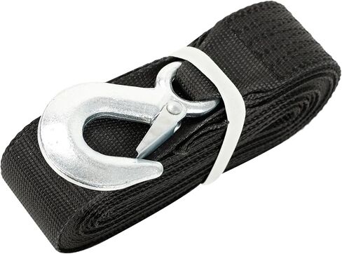 1 Pack Boat Trailer Winch Strap with Hook (2" x 20'), Replacement 10000 lbs Breaking Strength 3300 lbs Load Capacity for Boat,Jet Ski, Black in Kuwait